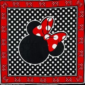Disney Minnie Mouse‎ Bandana Black White Polka Dot Cotton Scarf